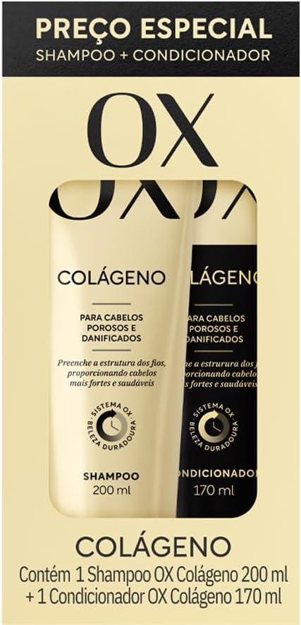 OX Kit Colágeno Shampoo + Condicionador (200ml + 170ml)